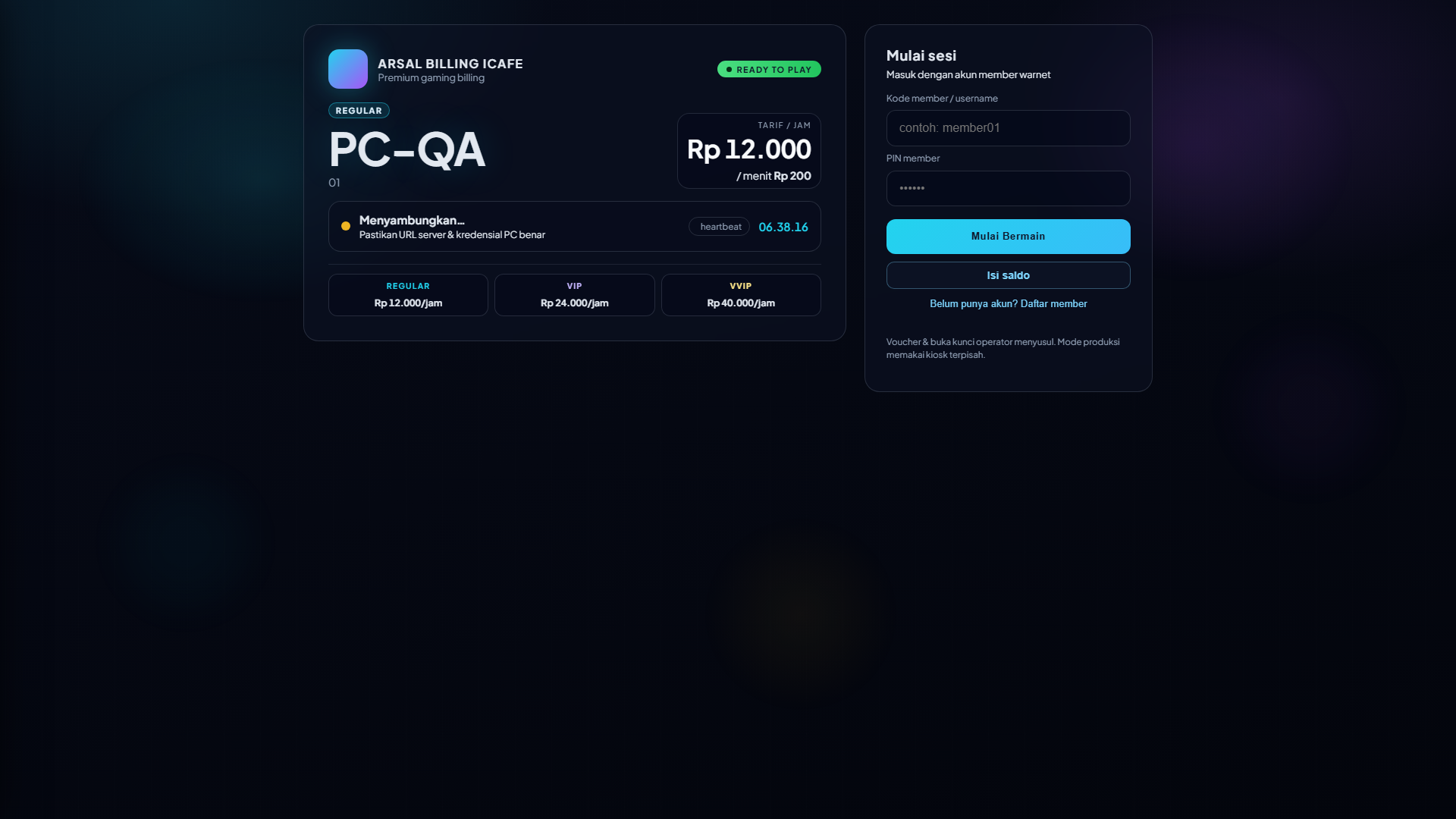 Layar lockscreen kiosk PC